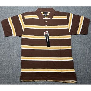Vintage Roadblock Polo Shirt Mens M Multicolor Striped 90's Y2K Cotton New